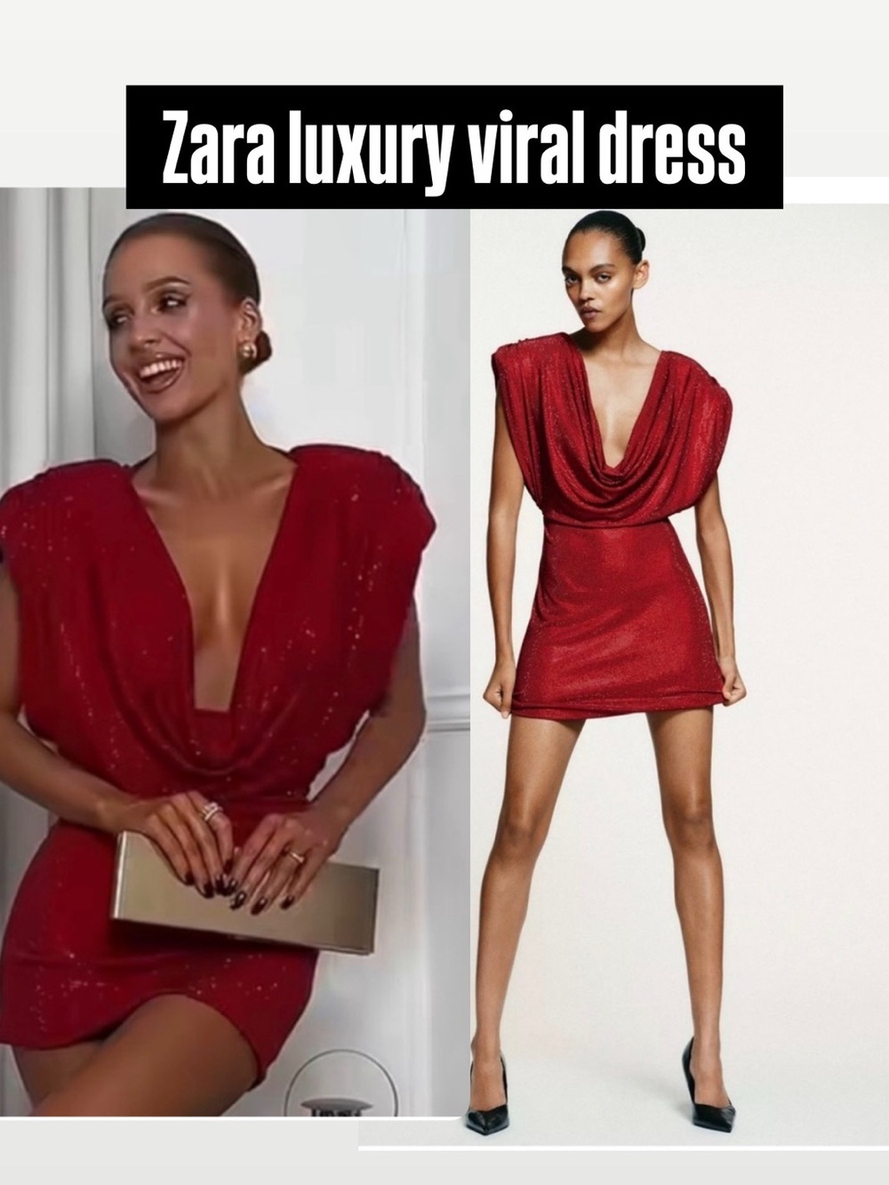 VIRAL ZARA NEW !DRESS RHINESTONE SHOULDER PADS 
🚨FIRM PRICE NO DISCOUNT